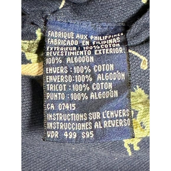 Vintage Nautica Reversible Men Khaki Navy Blue Golf Pattern lightweight sz L 90s - Picture 12 of 14